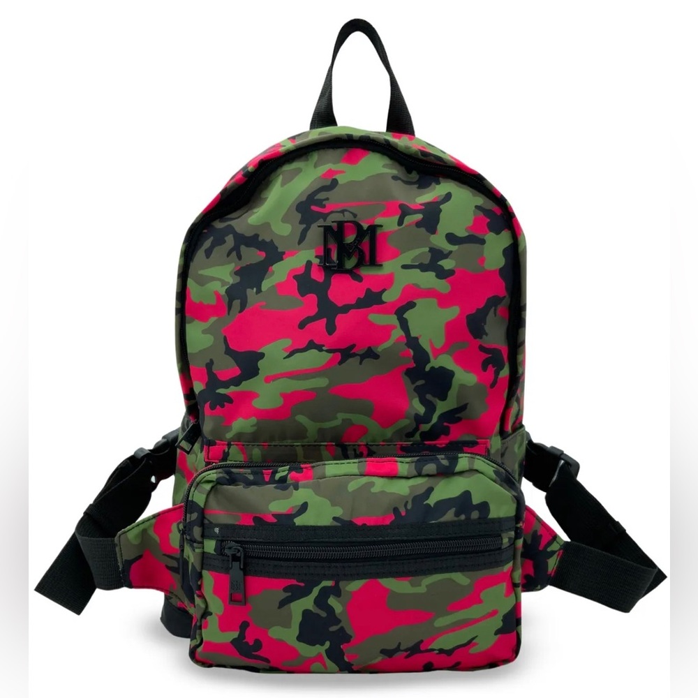 BADGLEY MISCHKA - Nylon Backpack with Detachable Fanny Pack - Pink Camo